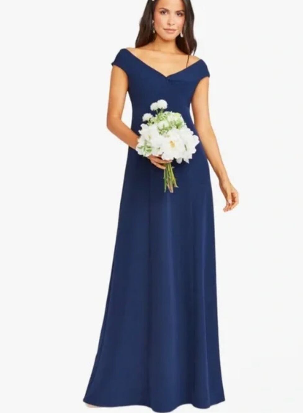 Show me Your Mumu Zurich knot gown in rich navy stretch crepe NWOT